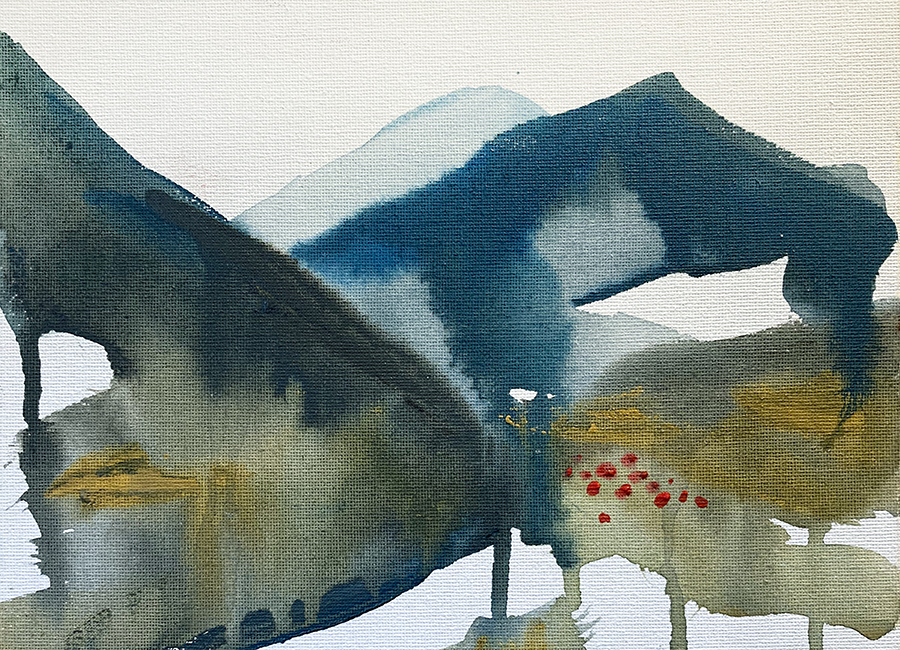 Mountains Drip Painting